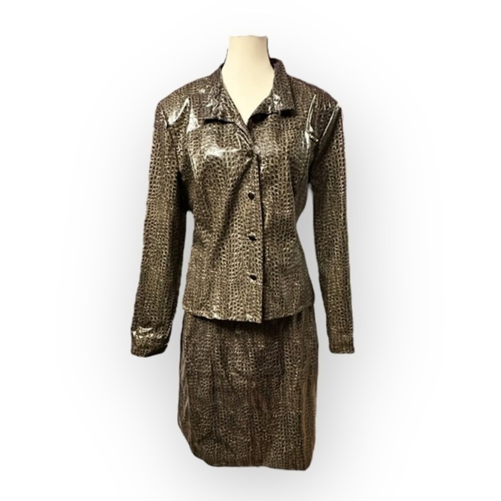 100% Vintage Early 90’s Snakeskin Suit Host Pick